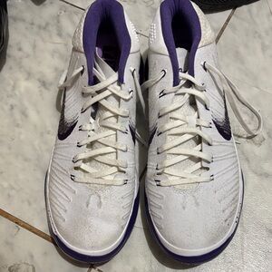 Nike White and Purple Men's Shoes